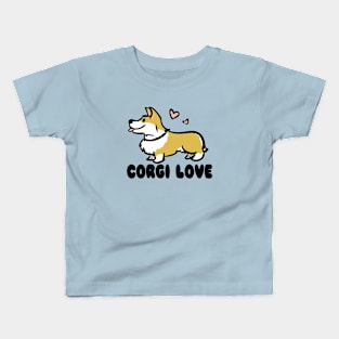 Corgi Love with Words Kids T-Shirt